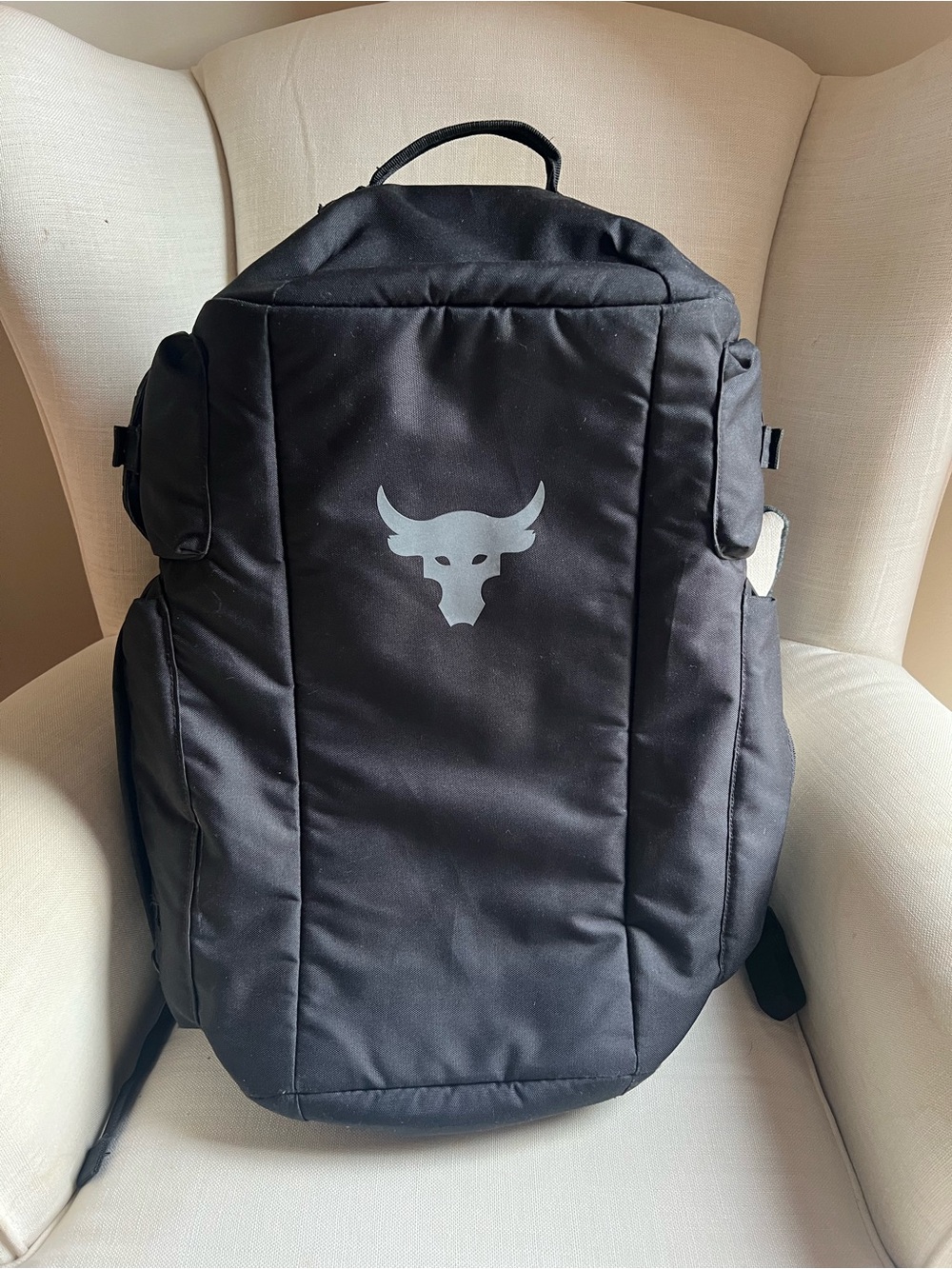 Under Armour Black Project Rock Bull Logo Backpack